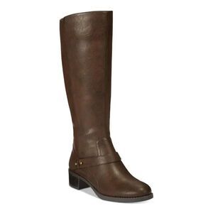 Easy Street Women's Jewel Wide-Calf Riding Boots, Brown, 8.5M